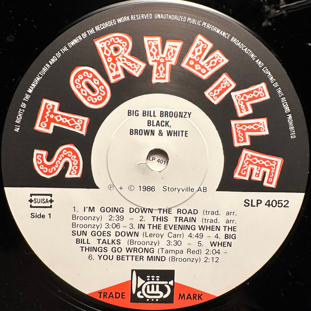 Big Bill Broonzy - Black, Brown & White (Швейцария 1986г.)