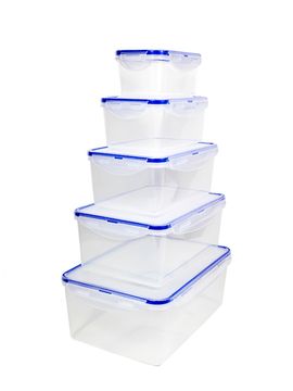 Набор герметичных контейнеров 5 шт. Kamille KM 20000 с крышками, для еды и хранения продуктов (0,5 л; 0,9 л; 1,5 л; 2,5 л; 3,5 л.)