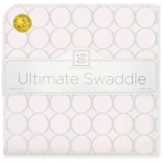 SwaddleDesigns Фланелевая пеленка для новорожденного - Sterling Mod Circles, Sunwashed Pink