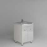 Тумба напольная SANITECO "ФЛОРА" COMO 700, 2 двери, напольная, ПВХ белый глянец