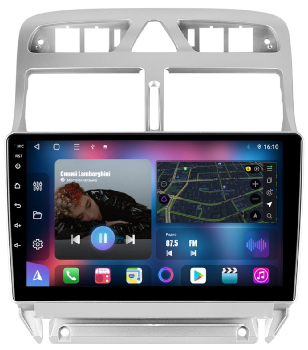 Магнитола для Peugeot 307 2001-2008 - FarCar BM017M на Android 13, QLED, TS10, 4Гб+32Гб, CarPlay, 4G SIM-слот