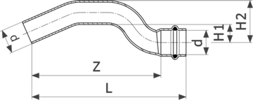Обвод пресс Viega Profipress 22 мм однораструбный с SC-Contur (серия 2427)