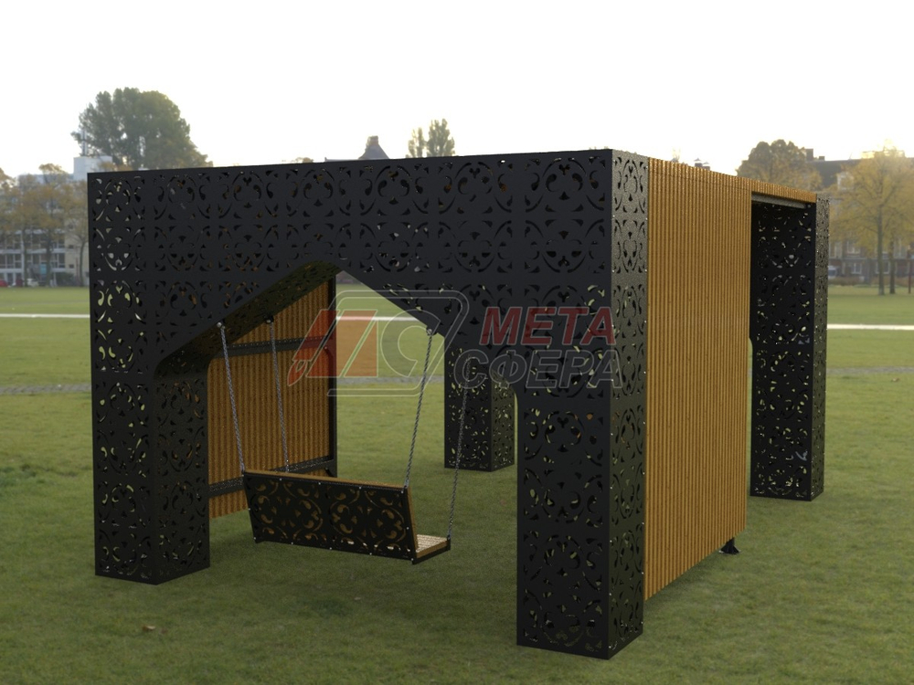 Пергола Шахерезада с резной скамейкой