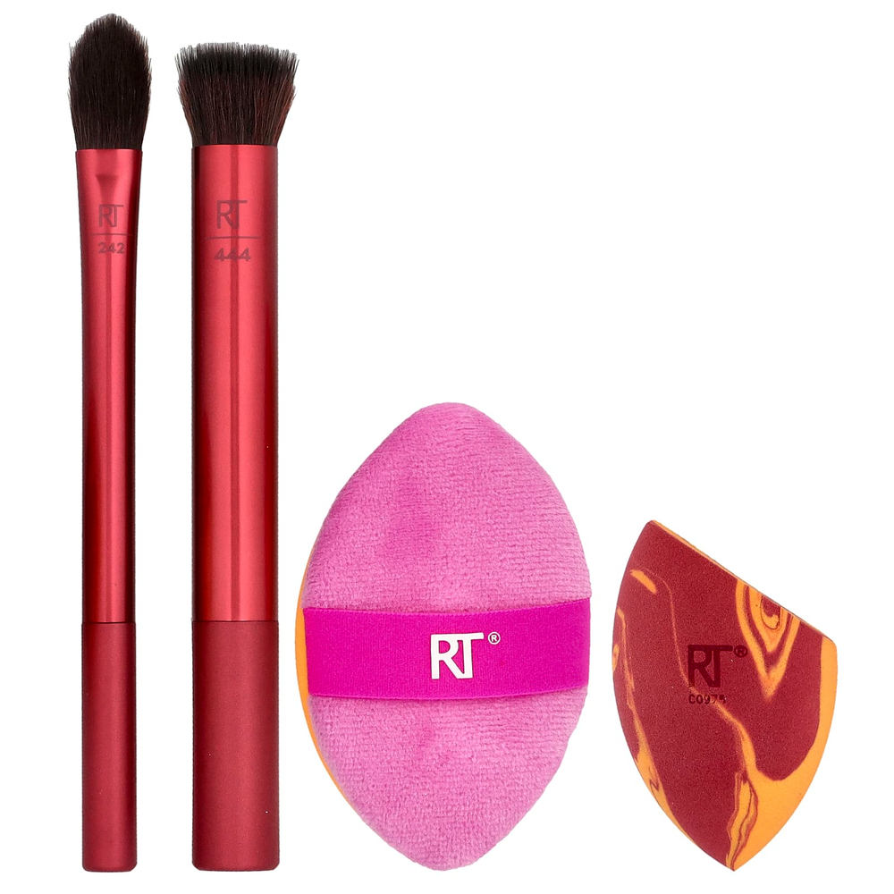 Real Techniques, Merry Must-Haves, набор кистей и спонжей, 4 предмета