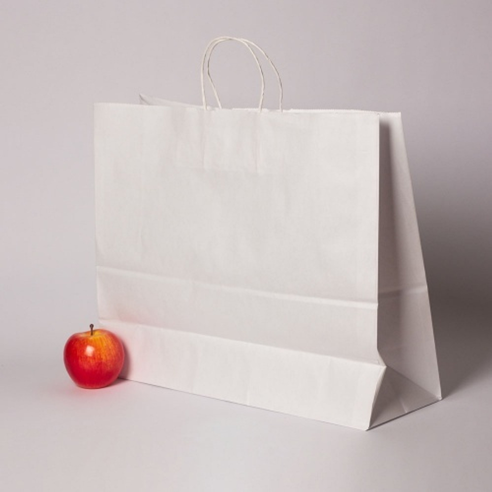 Пакеты бумажные, 45x35x15, "Елки Лес" белый