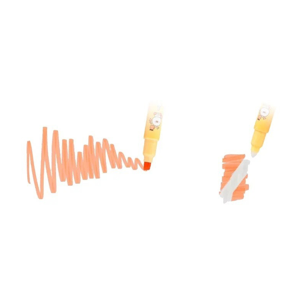 Маркер текстовыделитель, двусторонний, Basir, со зверьками на корпусе, 6 цветов