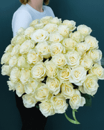 Роза белая 51шт Мондиаль(00440)