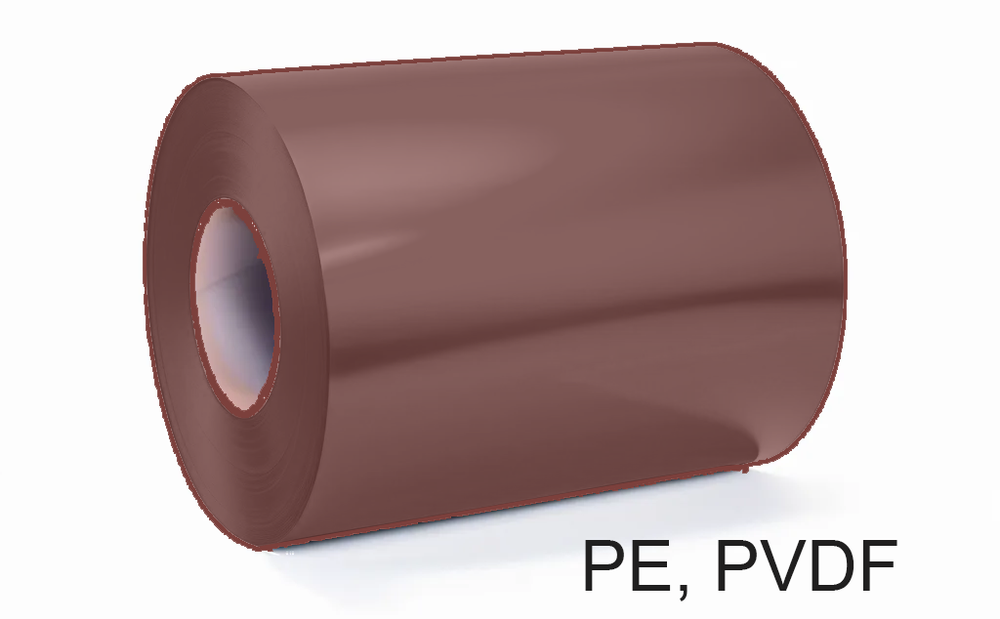 Штрипс 0,8 мм RAL8004 Коричневый PVDF гарантия 20 лет алюминиевый для кровли