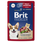 Влажный корм Brit Premium мясное ассорти в соусе 85 г до 06.12.24 для собак всех пород (Брит)