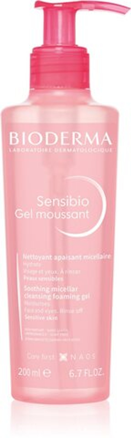 Bioderma Sensibio Gel Moussant - нежный успокаивающий очищающий гель /   200  ml  / GTIN 3401381507565