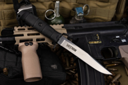 Нож Kizlyar Supreme VECTOR AUS-8 SW BKH PS (StoneWash, Black Kraton Handle, Polyamide Sheath)