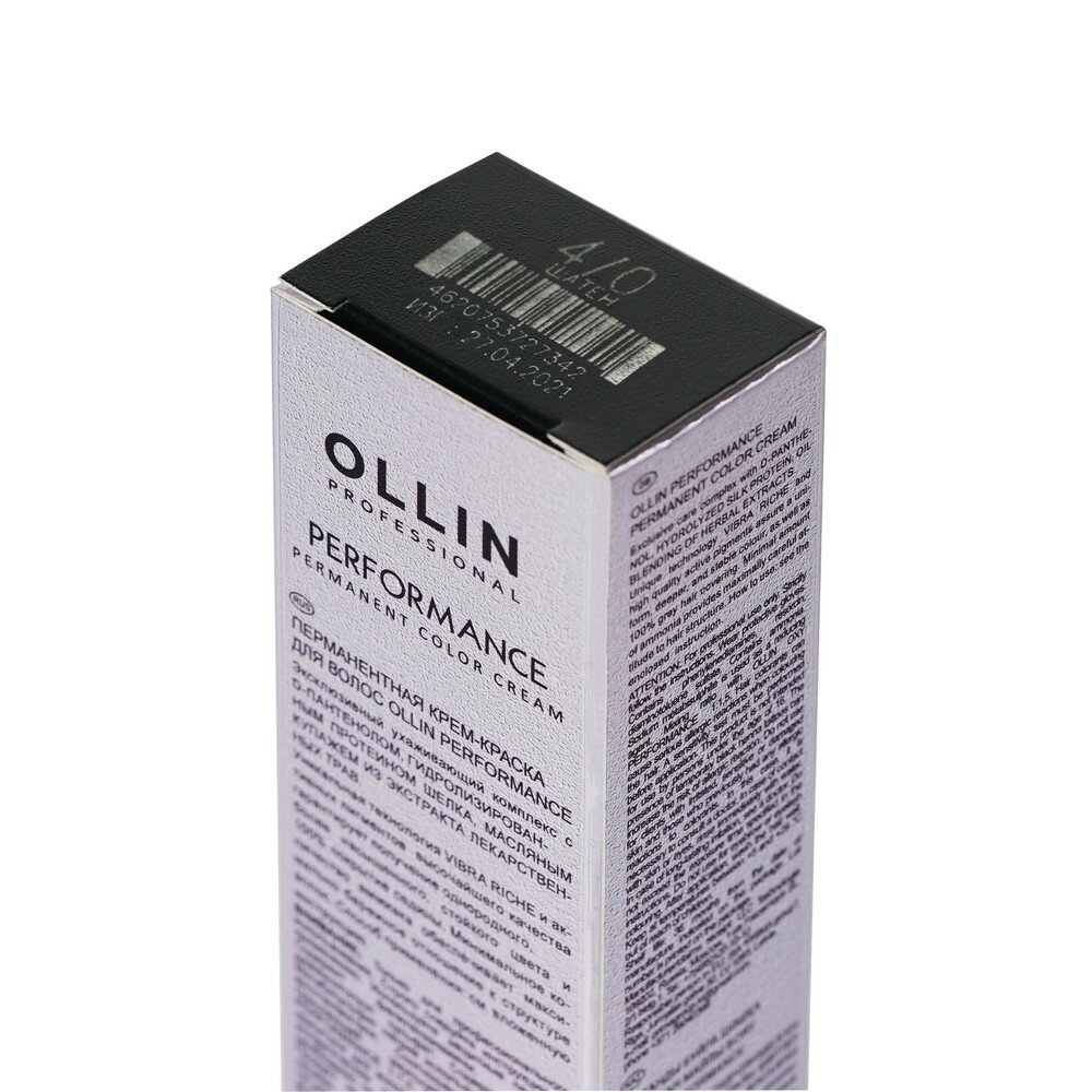 OLLIN PERFORMANCE 4/0 шатен 60мл Перманентная крем-краска для волос