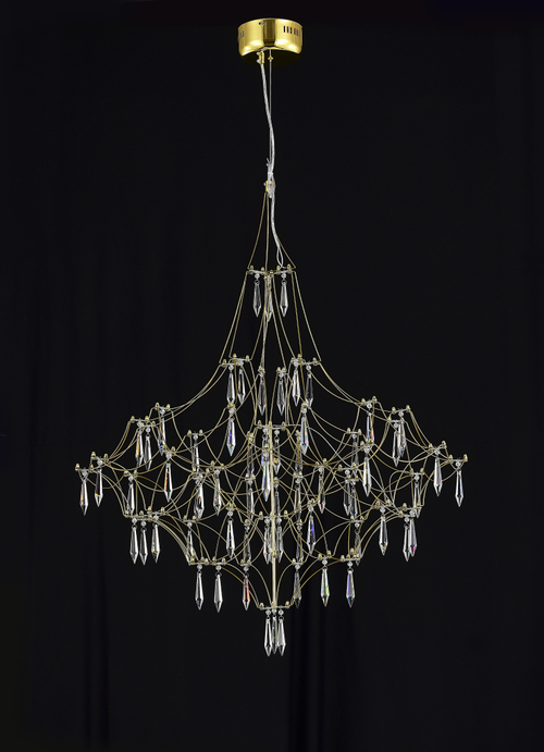 Подвесная люстра светодиодная с пультом и хрустальными подвесками Asfour MyFar Allegria MR2643-66P-76AP