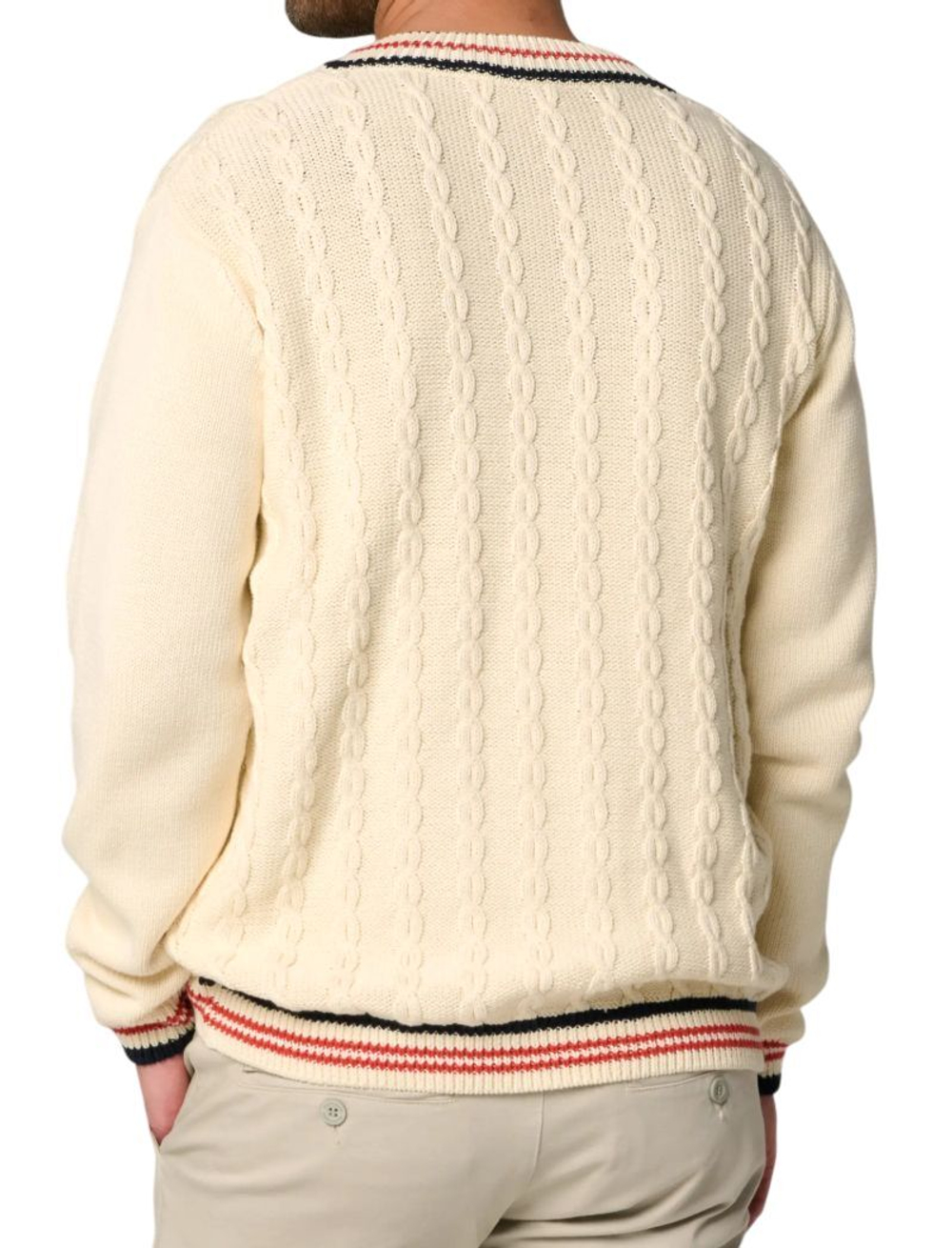 Мужская теннисная кофта Roland Garros Heritage Theodore - экрю