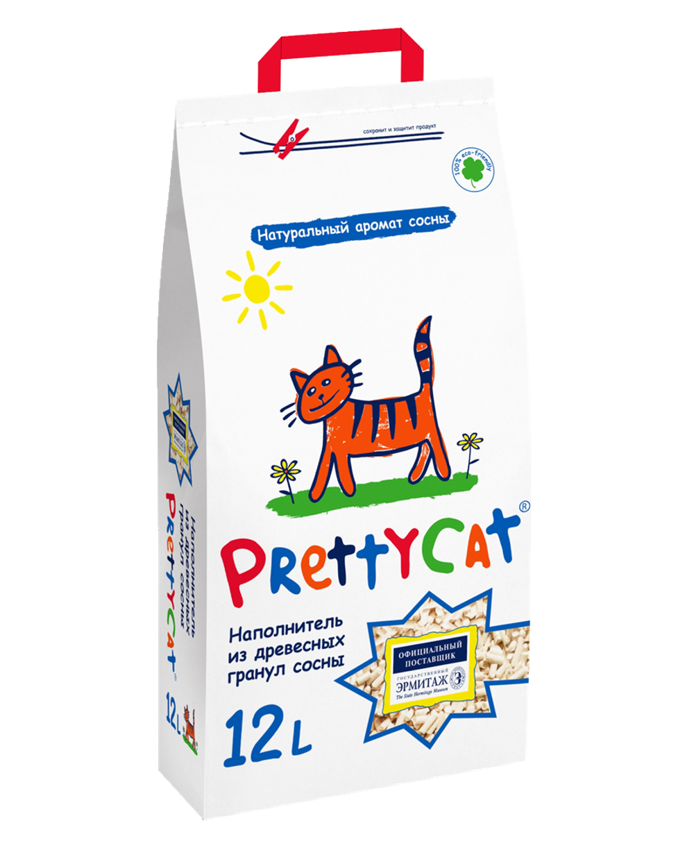 PrettyCat Древесный наполнитель "Wood Granules" 4кг (12 л) (27022)