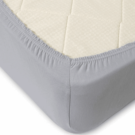 Простыня трикотажная на резинке "ВЛ. СВЕТЛО-СЕРЫЙ", борт 20 см, 100% хлопок, Россия.