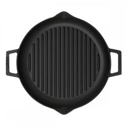 Сковорода-гриль 26 см чугун круглая с 2-мя ручками черная LAVA