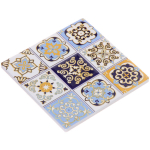 Подставка керамическая 10,8*10,8 см «Мозаика» оранжево-синяя