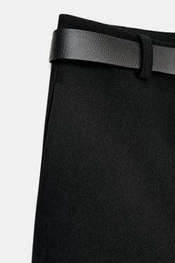 ZARA ЮБКА-ШОРТЫ С РЕМНЕМ, ЧЕРНЫЙ