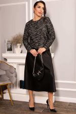 Костюм с атласной юбкой Лизетт (черный) К14677-10М LT Collection