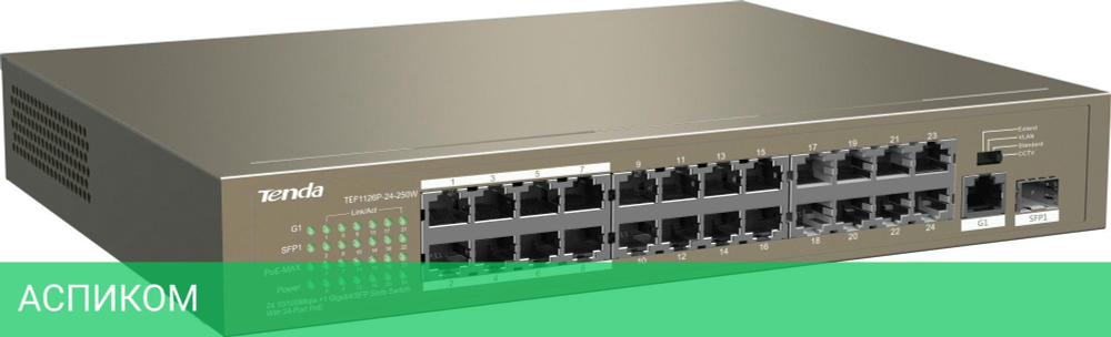Коммутатор Tenda TEF1126P-24-250W
