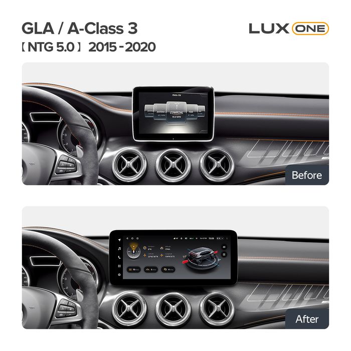 Магнитола для Mercedes-Benz A-класс (W176) 2015-2018 NTG 5.0/5.1 - Teyes LUX ONE монитор 12.3", Android 10, Быстрая, CarPlay, 4G SIM-слот