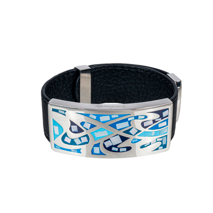 Браслет Fiore Luna на кожаном черном ремешке CB00997-5 BL