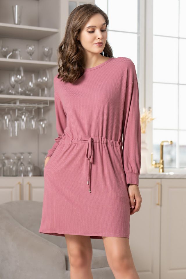 Туника до колен Lana из полотна в рубчик