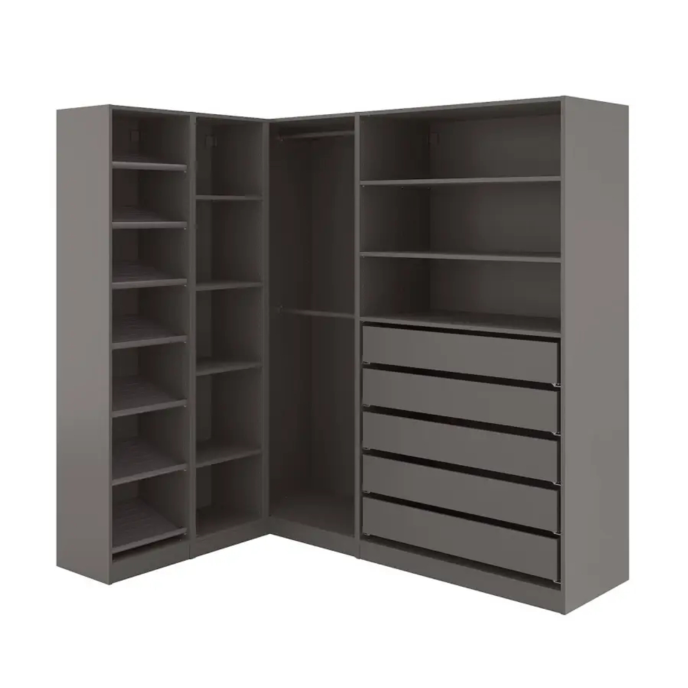 Гардероб угловой - IKEA PAX, черно-коричневый, 160-188x201 см, ПАКС ИКЕА