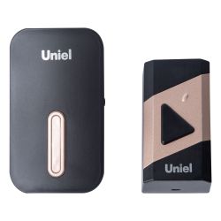 UDB-095W-R1T1-38S-BL-GL Звонок электронный. 220В. Радиус действия 150 м. Черный с золотистым. ТМ Uniel