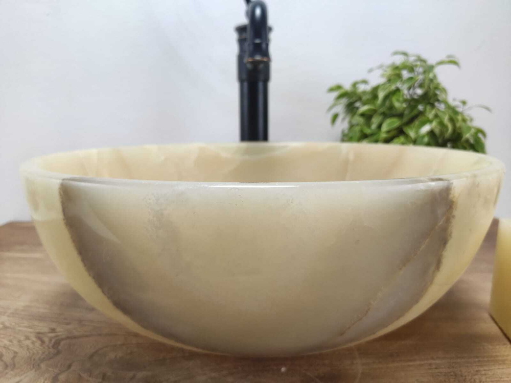 Раковина из оникса Bowl Yellow TinLip BO-61021 40*40*15