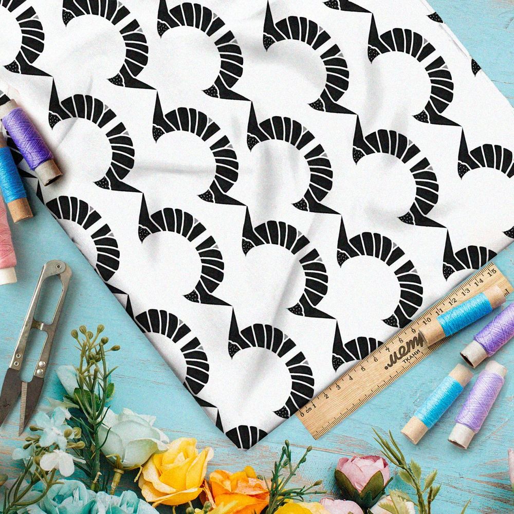 Ткань Барби черно-белая деликатность