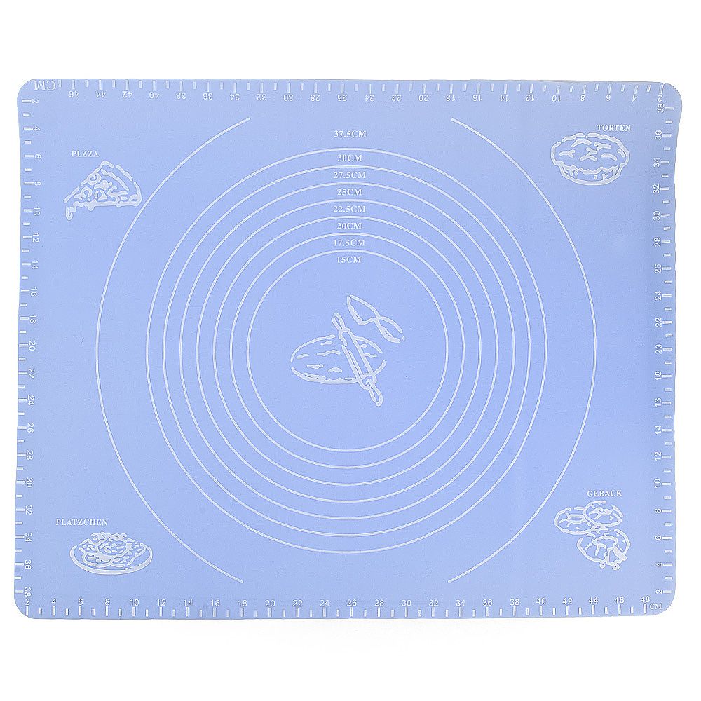 Коврик для раскатки теста и выпечки с разметкой 40х50см (в ассортименте) (силикон) (упак пакет)