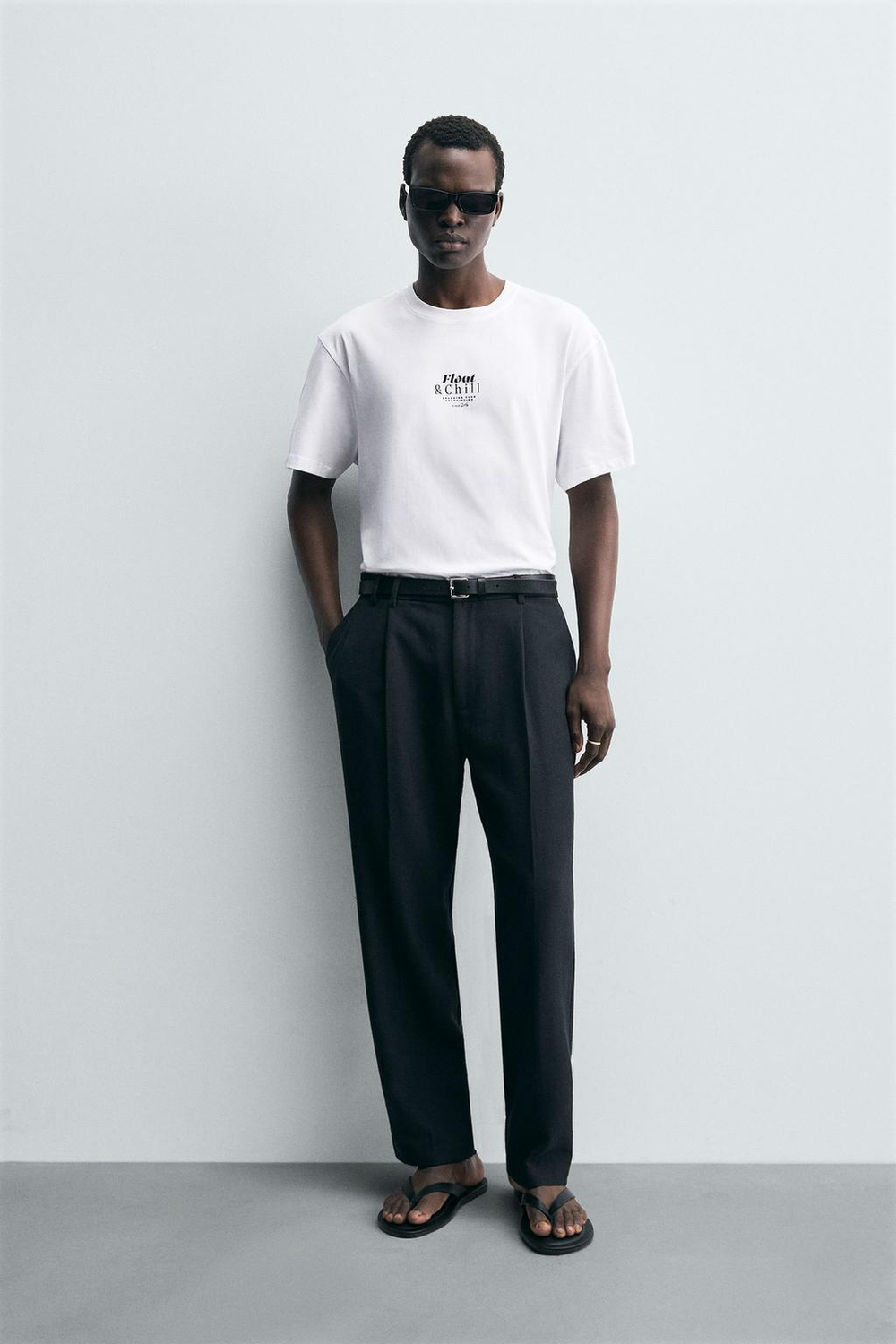 ZARA ФУТБОЛКА С КОНТРАСТНЫМИ ПРИНТАМИ, БЕЛЫЙ