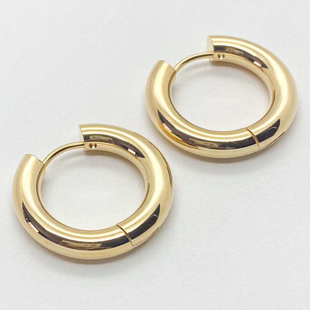 Швензы-кольца, позолота, размер 22*4 мм, цена за пару