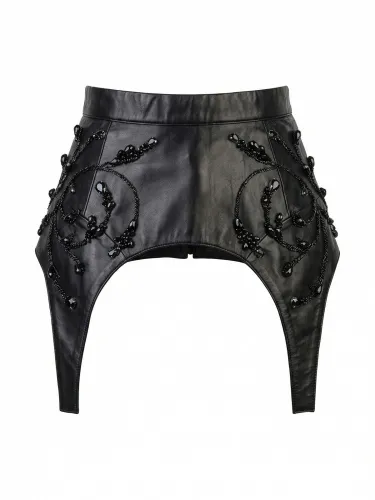 Баска кожаная GLITTER, черный