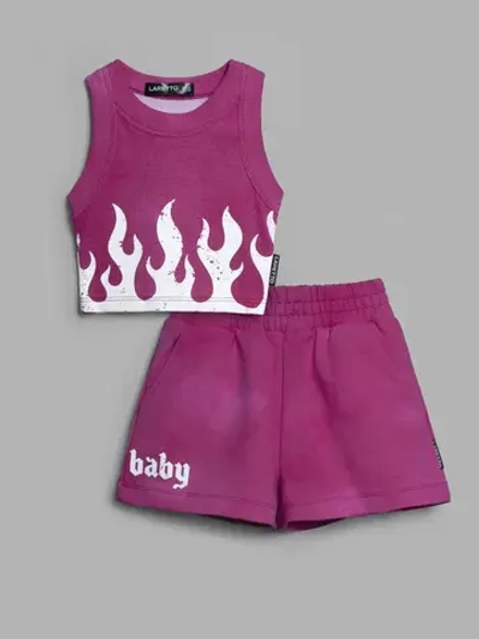 Спортивный костюм для девочки в сад топ и шорты