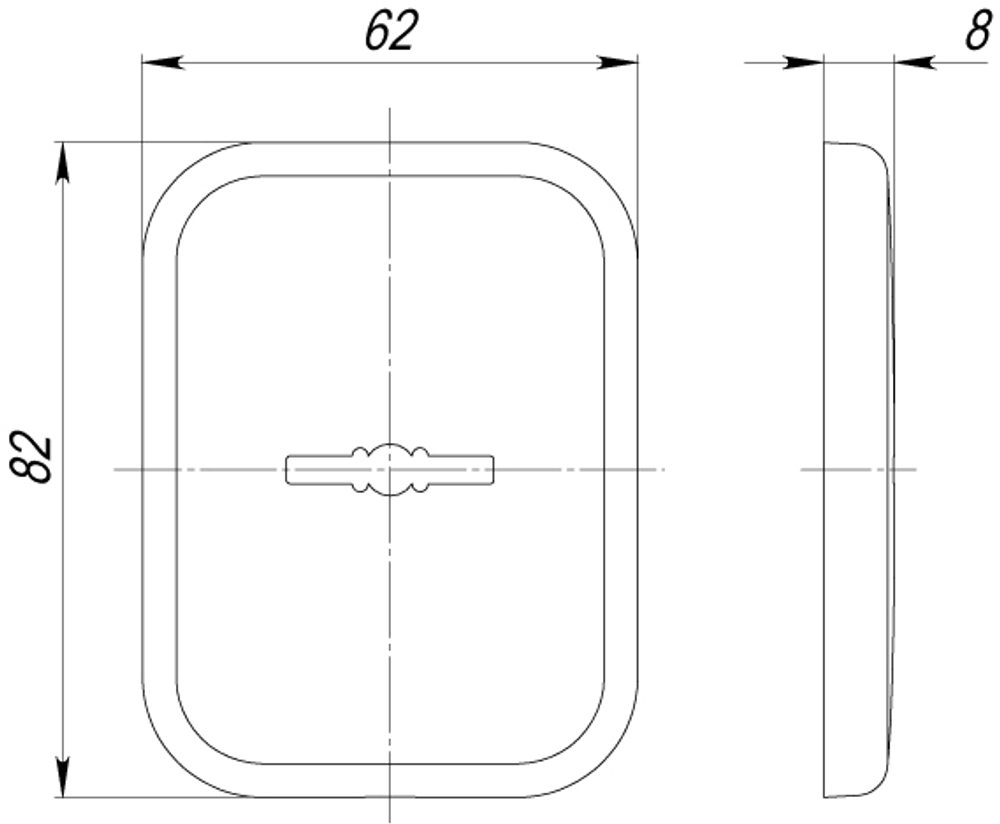 Декоратив. Квадрат. накл. на сув. замок со шторкой PS-DEC SQ CT (ATC Protector 1) S CP-8 Хром TECH