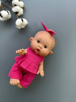 Ванильный пупс Marina&Pau Девочка с пучком без соски - 26 см