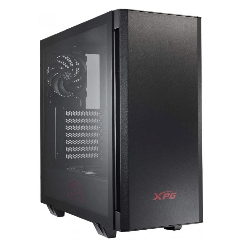 Корпус для компьютера XPG INVADER BLACK (INVADER-BKCWW) (Midi-Tower, черный, TG, 120mm fan*2)