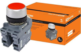 Кнопка с фиксацией MP2-20R в сборе d22мм 1з+1р красная TDM SQ0747-0007