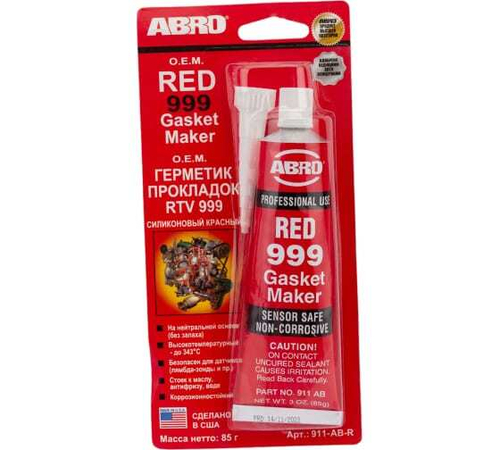 Герметик прокладка ABRO красный 999 до +343°С (85г)