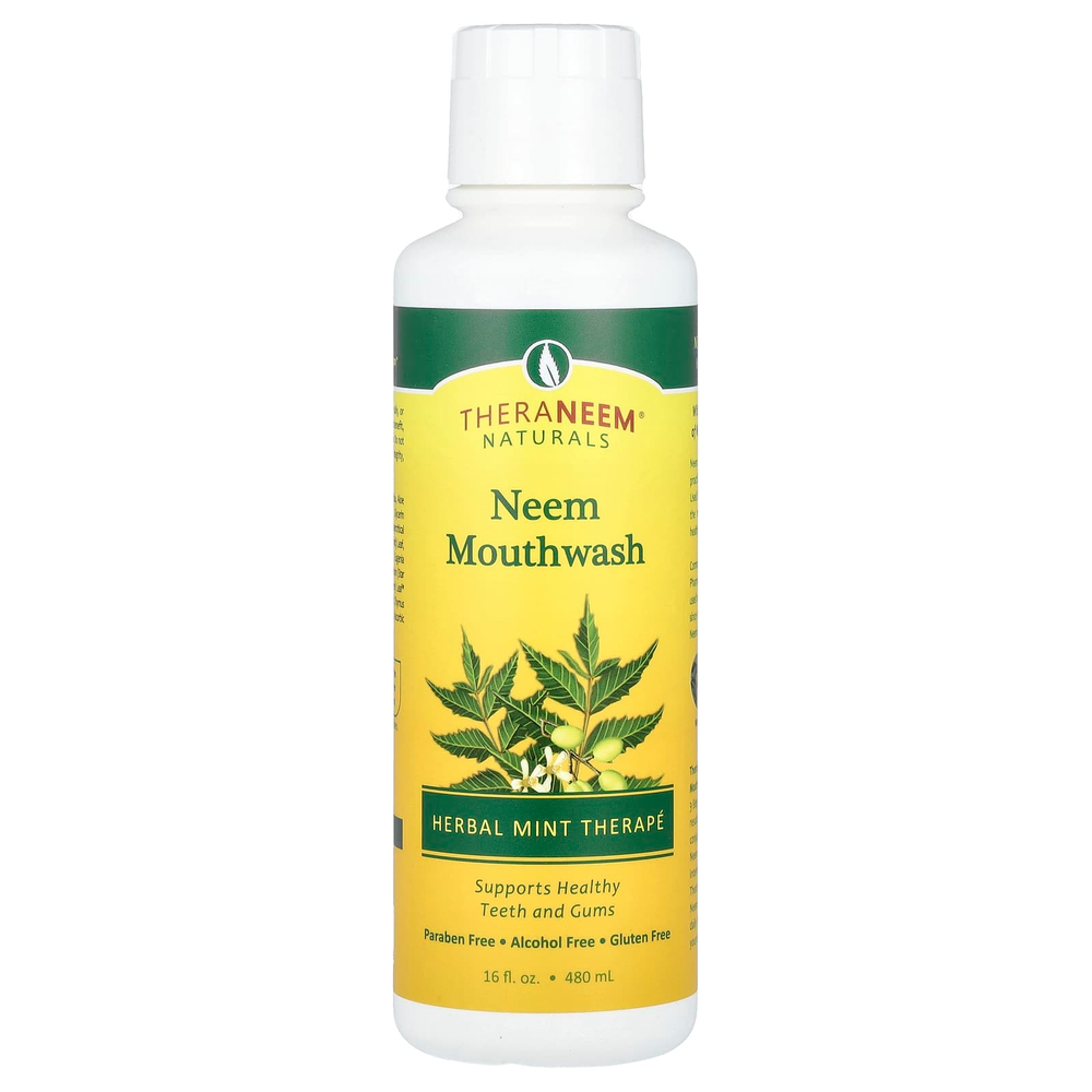 Organix South, TheraNeem Organix, жидкость для полоскания рта Neem, травяная терапия мяты, 16 жидких унций (480 мл)