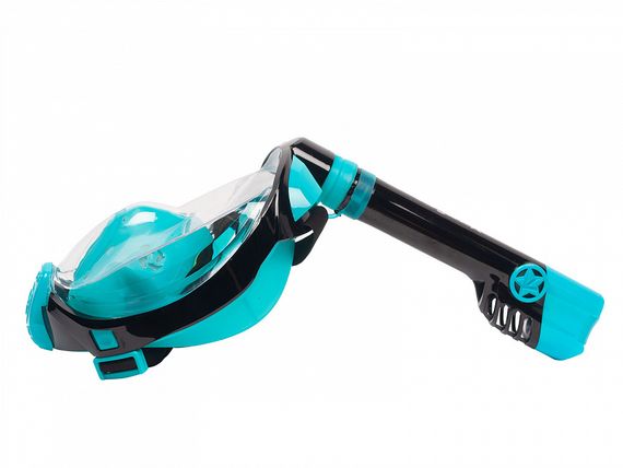 Маска полнолицевая Sargan Галактика премиум черная/бирюзовая/бирюзовая
