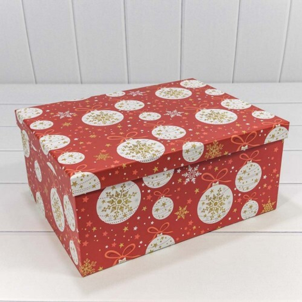 Коробка 34 х 26 х 15.3 см Набор 10 шт "Новый год" (Красный)