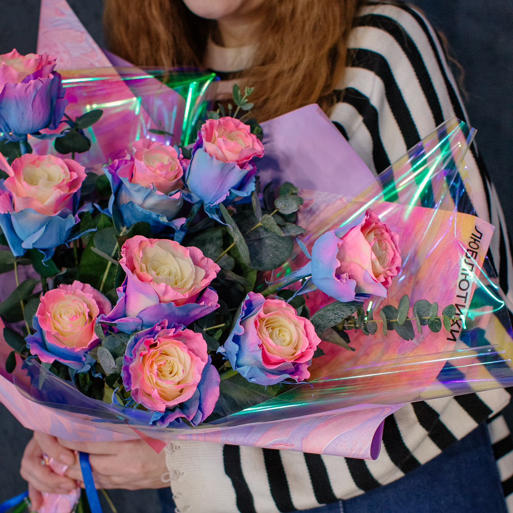 158. Нежный необычный букет из роз сорта Барби