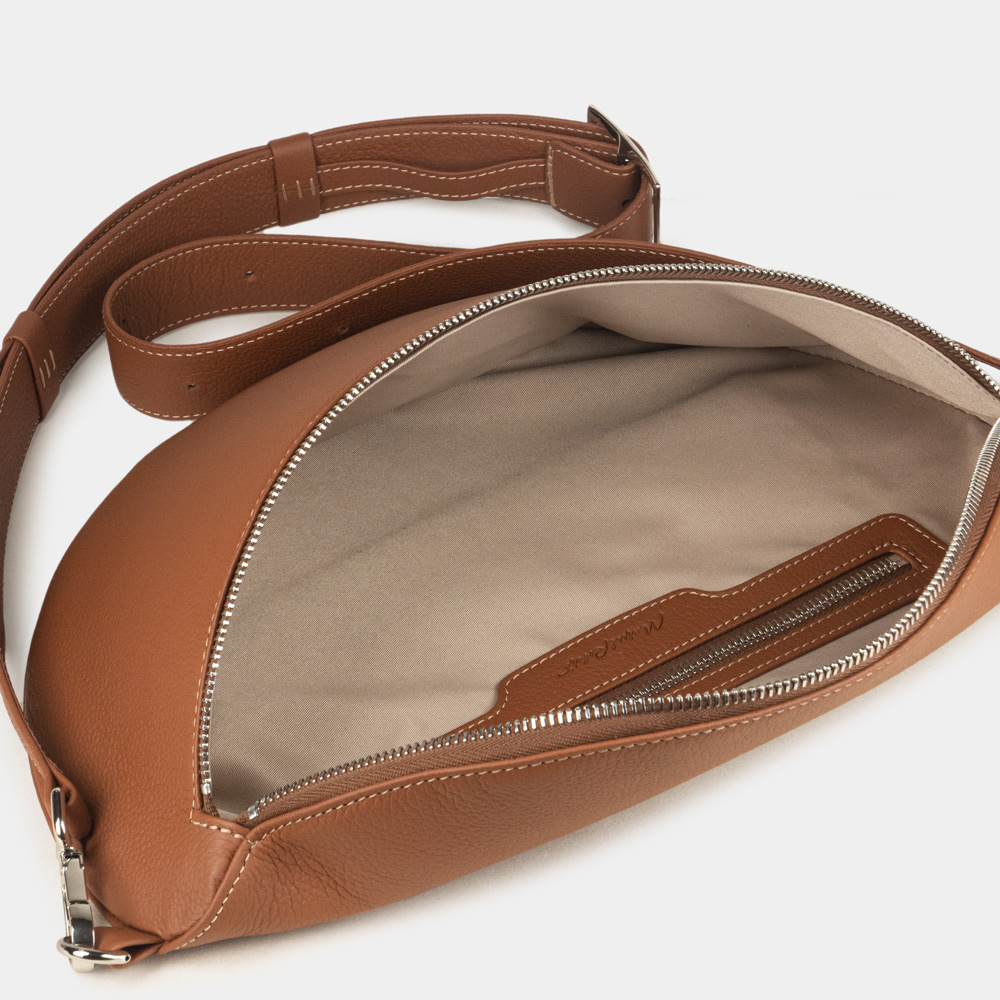 Сумка поясная Vilnius из кожи теленка, цвета карамель