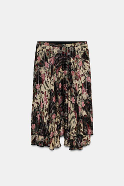 ZARA ЮБКА С ЦВЕТОЧНЫМ ПРИНТОМ ZW COLLECTION, РАЗНОЦВЕТНЫЙ