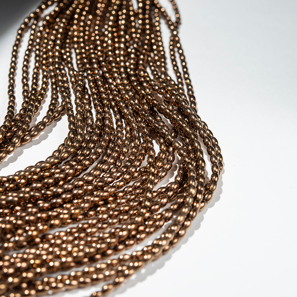 Гематин (гематит), рис 5*3,5мм, оттенок "Бронза"