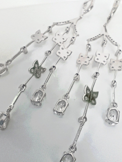 Серьги ювелирные Эстерелла, серебро, проба 925, с фианитами, родированные/Ф